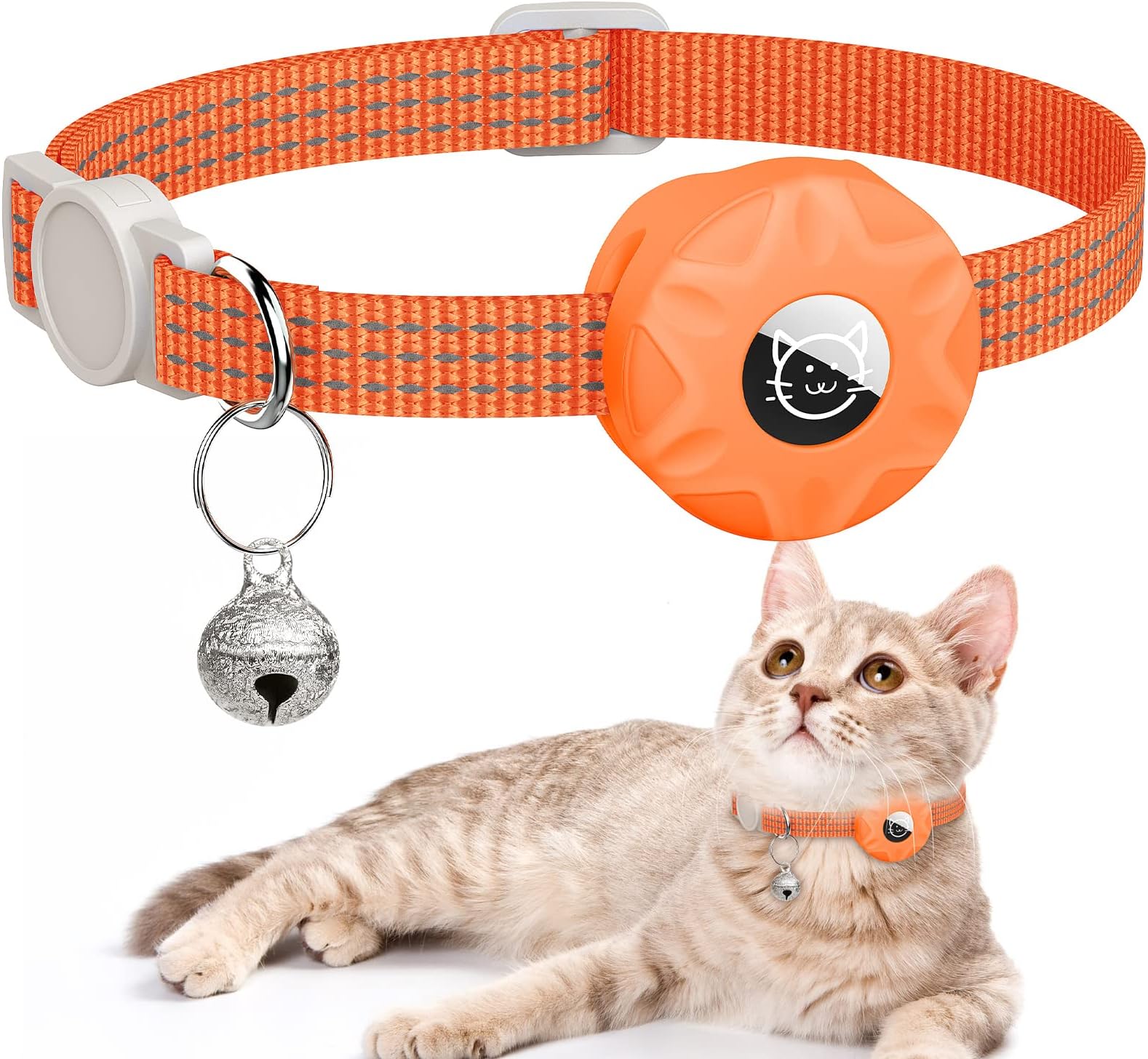 AirTag Cat Collar, Reflective Kitten Collar Breakaway Apple Air Tag Cat