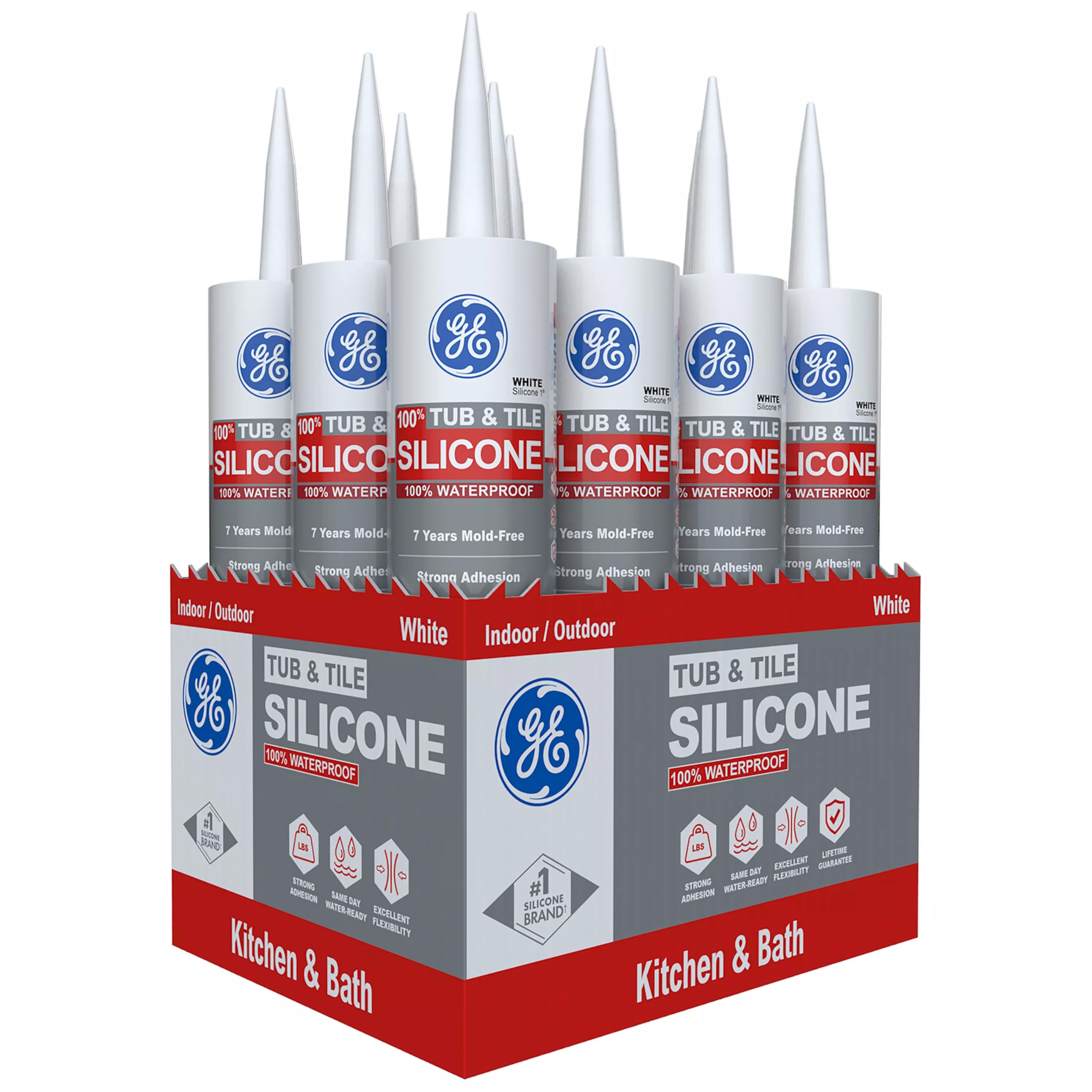 GE Silicone 1 Tub & Tile 12-pack