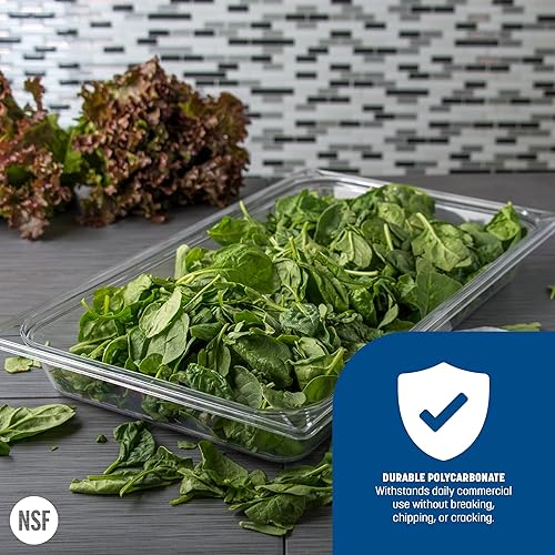Vista 5 de Carlisle FoodService Products Storplus - Sartén de plástico de tamaño completo para catering, bufés y restaurantes, policarbonato, 2.5 pulgadas