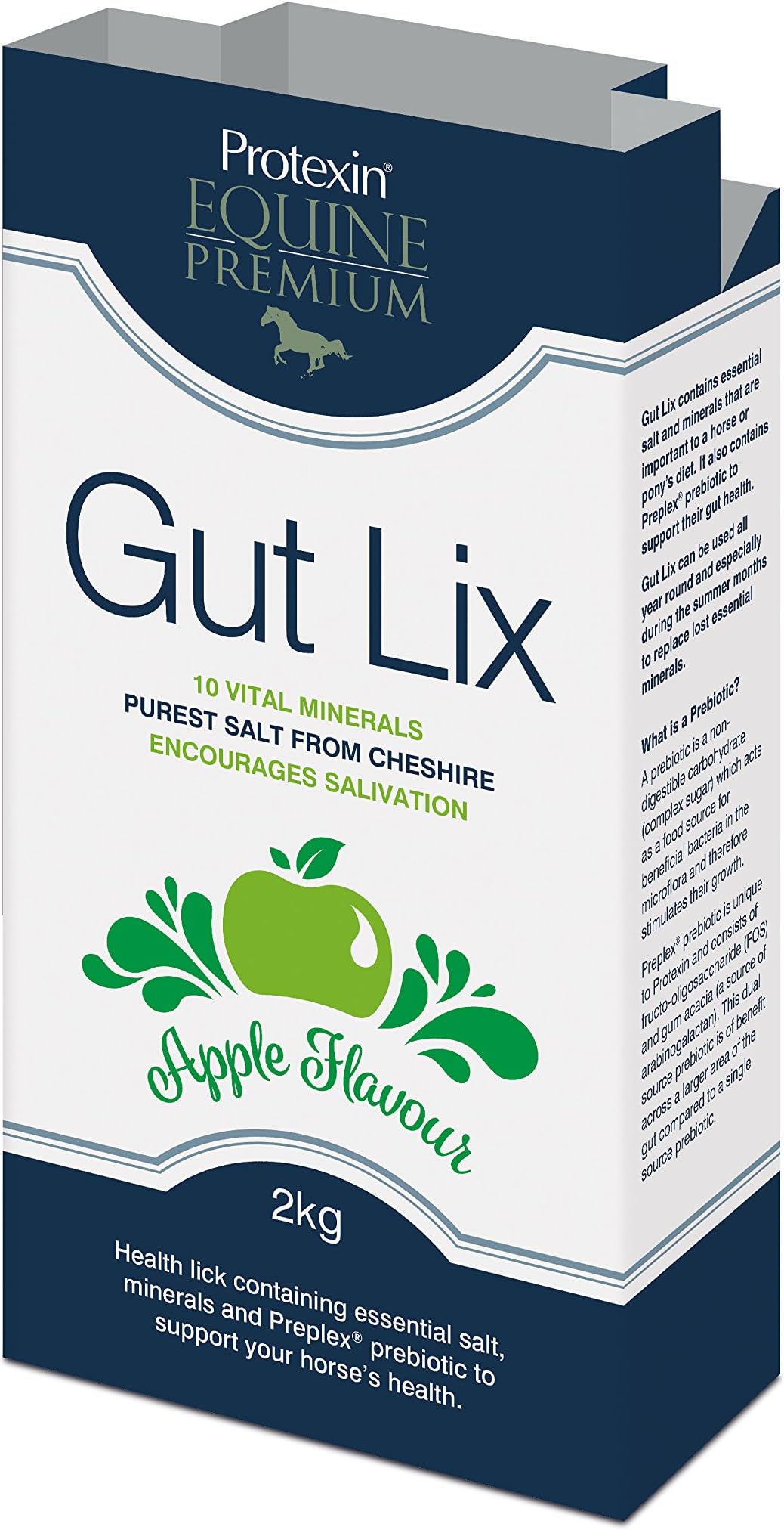 Gut Lix Protexin Equine Premium A Prebiotic Salt Lick for Horses Containing Essential Salt and Minerals, clear