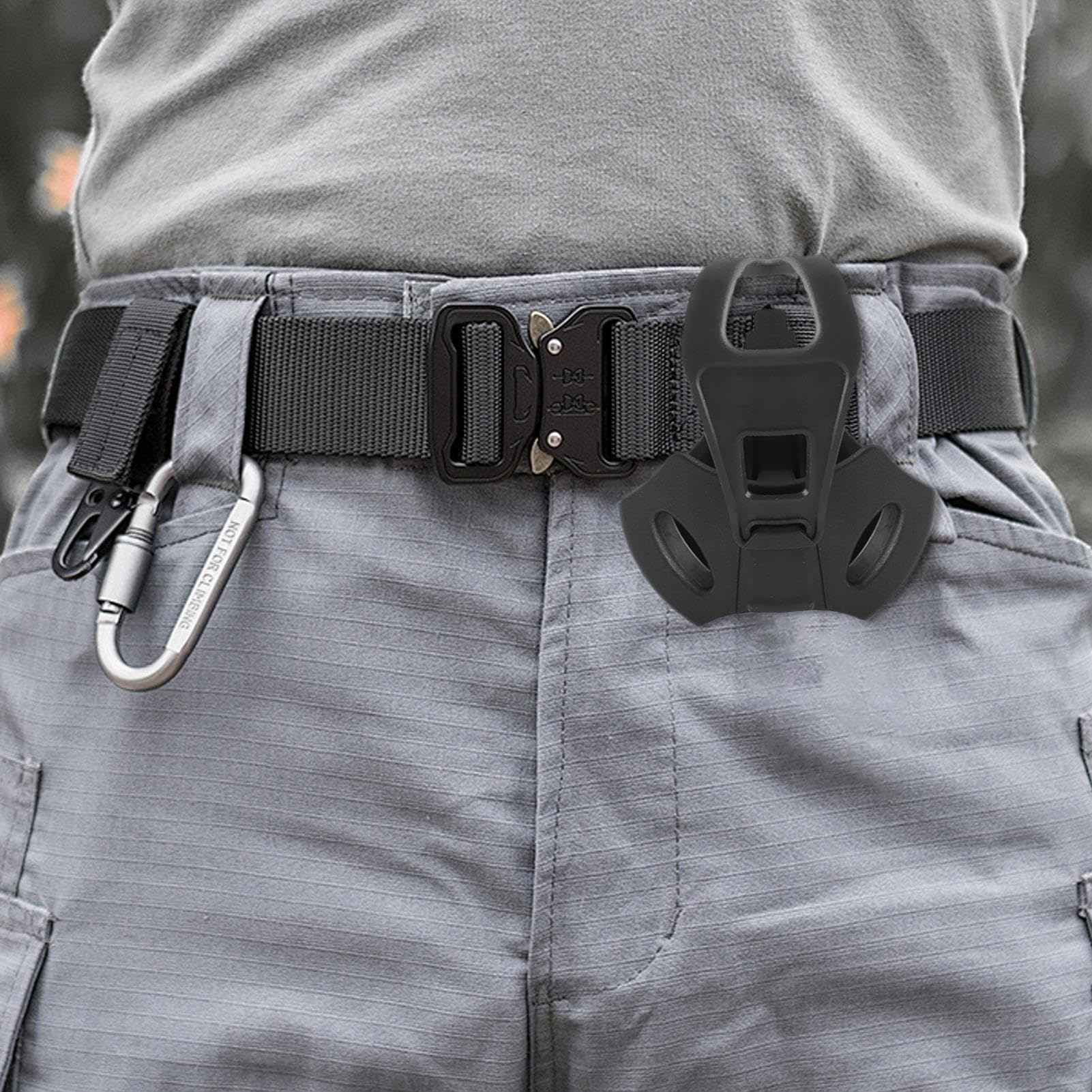Generisch Custodia manette per cintura – Borsa per uncinetto, fondina per manette | Movie oggetti di scena a rilascio rapido supporto per polsini con clip posteriore