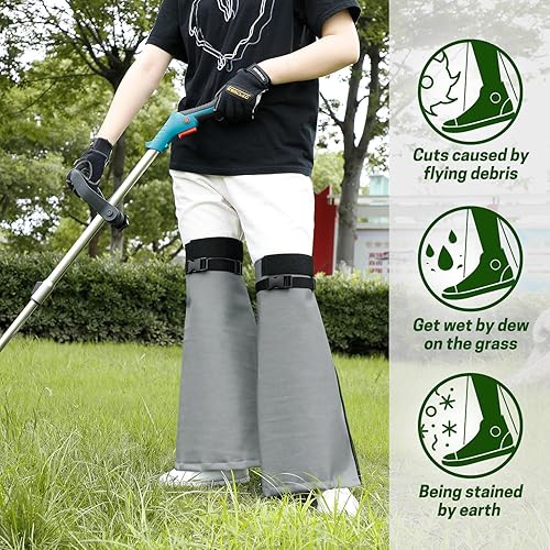 Miniatura 5 de Protectores de piernas para recortar, tapas de piernas que comen malezas, espinilleras cortadoras de cepillo, polainas de cepillo para recortar,