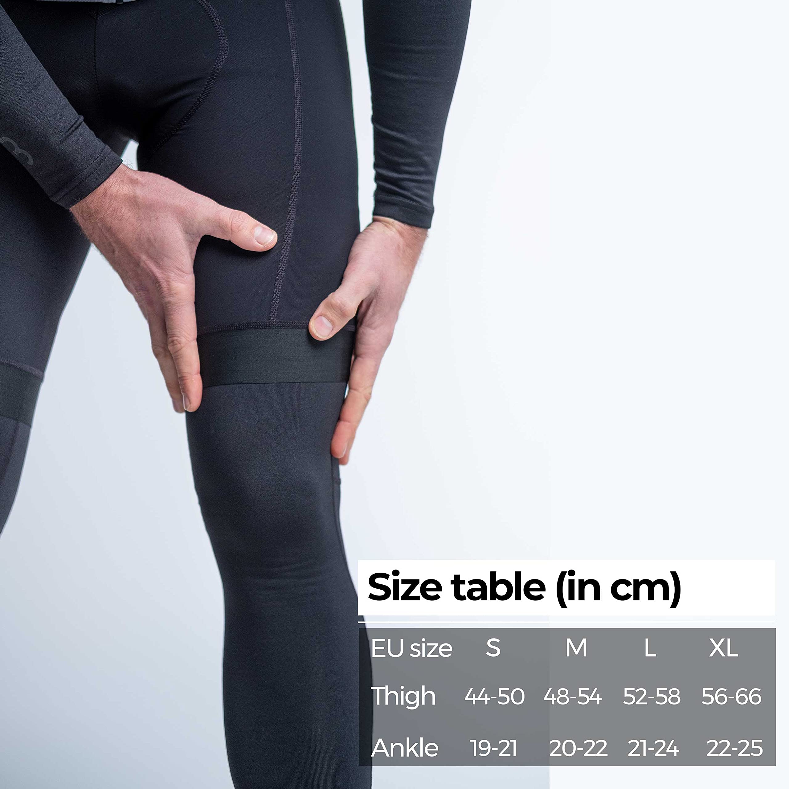 BBB Cycling Leg Sleeves for Men & Women Compression Leg Warmers to Cover Legs with Anti-Slip Black ComfortLegs BBW-91