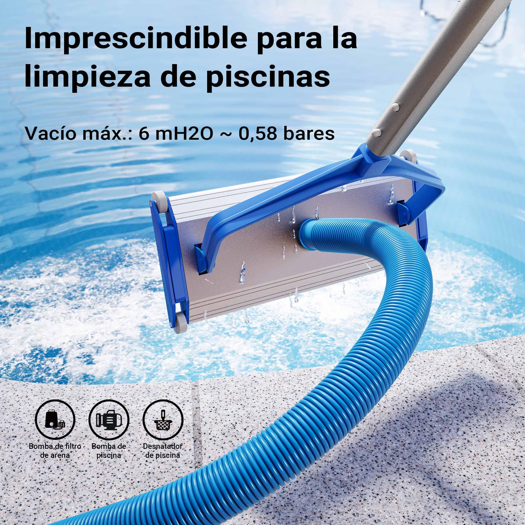 WilTec Manguera de Piscina 30 m ⌀32 mm 165 g/m Azul con Manguitos, Manguera de Bomba para Piscinas, Tubo de aspiración, Manguera Solar