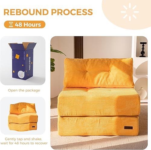 Miniatura 7 de MAXYOYO Sofá cama plegable, sofá cama convertible con espuma de soporte de alta densidad, silla plegable portátil 4 en 1 a tumbona de suelo, sofá