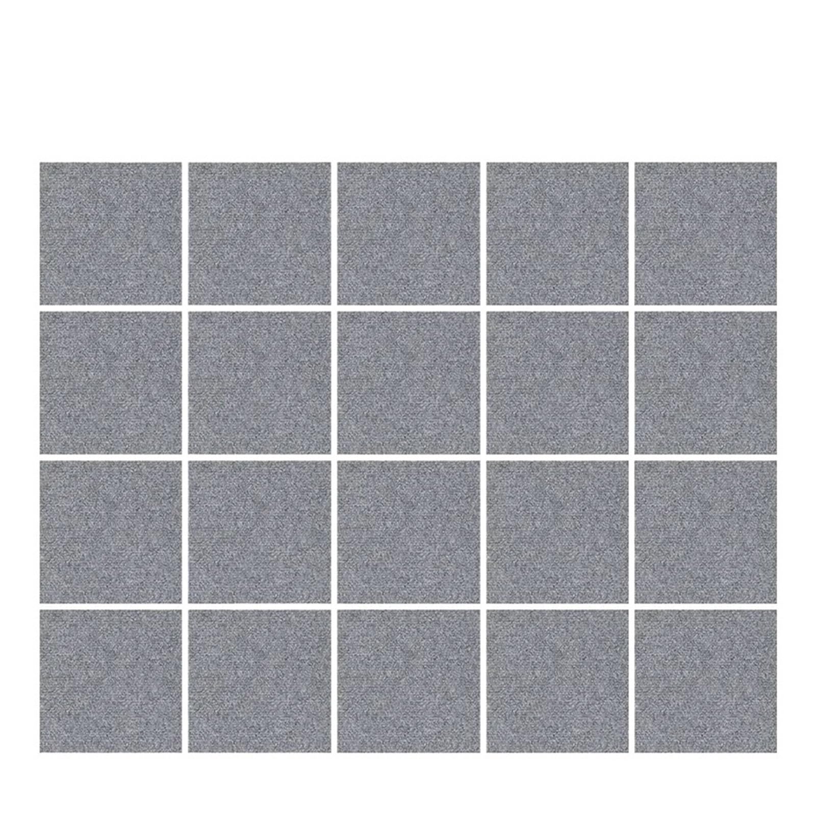 Self Adhesive Carpet 10-40PCS 30x30cm Self-Adhesive Carpet Square Peel Stick Removable Sticker Floor Mat for DIY Home Furnishing Tiles(Grey-20PCS)