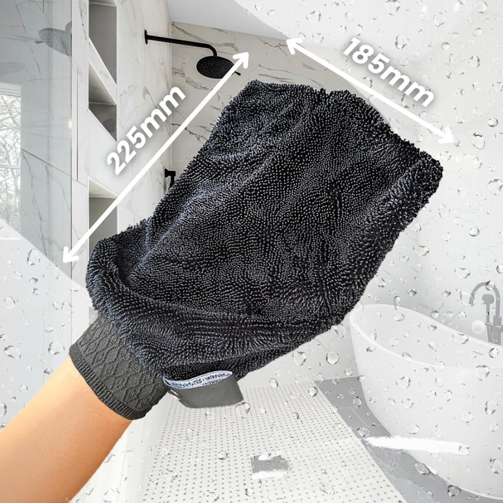 Generisch Putzhandschuhe Microfaser – 3X Mikrofaser Handschuh Reinigungshandschuhe & Fleckenhandschuh für Bad, Fenster & Polster, Waschhandschuh für Autopflege