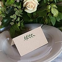 Vista 3 de 321Done Greenery - Tarjetas de lugar, fabricadas en Estados Unidos, 3.5 x 2, tarjetas de tienda de campaña en blanco para nombres, mesa de comida