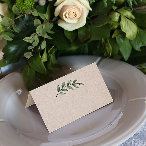 Miniatura 3 de 321Done Greenery - Tarjetas de lugar, fabricadas en Estados Unidos, 3.5 x 2, tarjetas de tienda de campaña en blanco para nombres, mesa de comida,