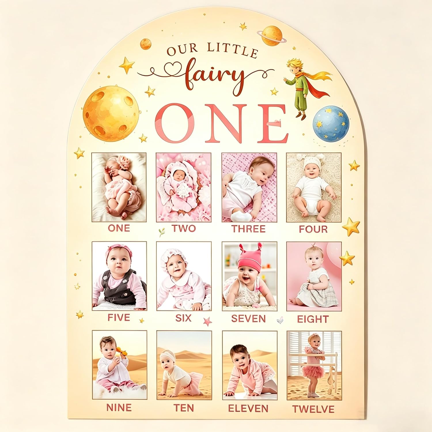 My First Year Picture Frame Board, Baby's First Year Picture Frame 12 Month Milestone Board, Strawberry Berry Nursery Decoration, Birthday Baby Memorial Kindergarten Decoration Gifts for Boys Girls, Keepsake Gifts for New Moms and Nursery Decorations 2x3 Inch