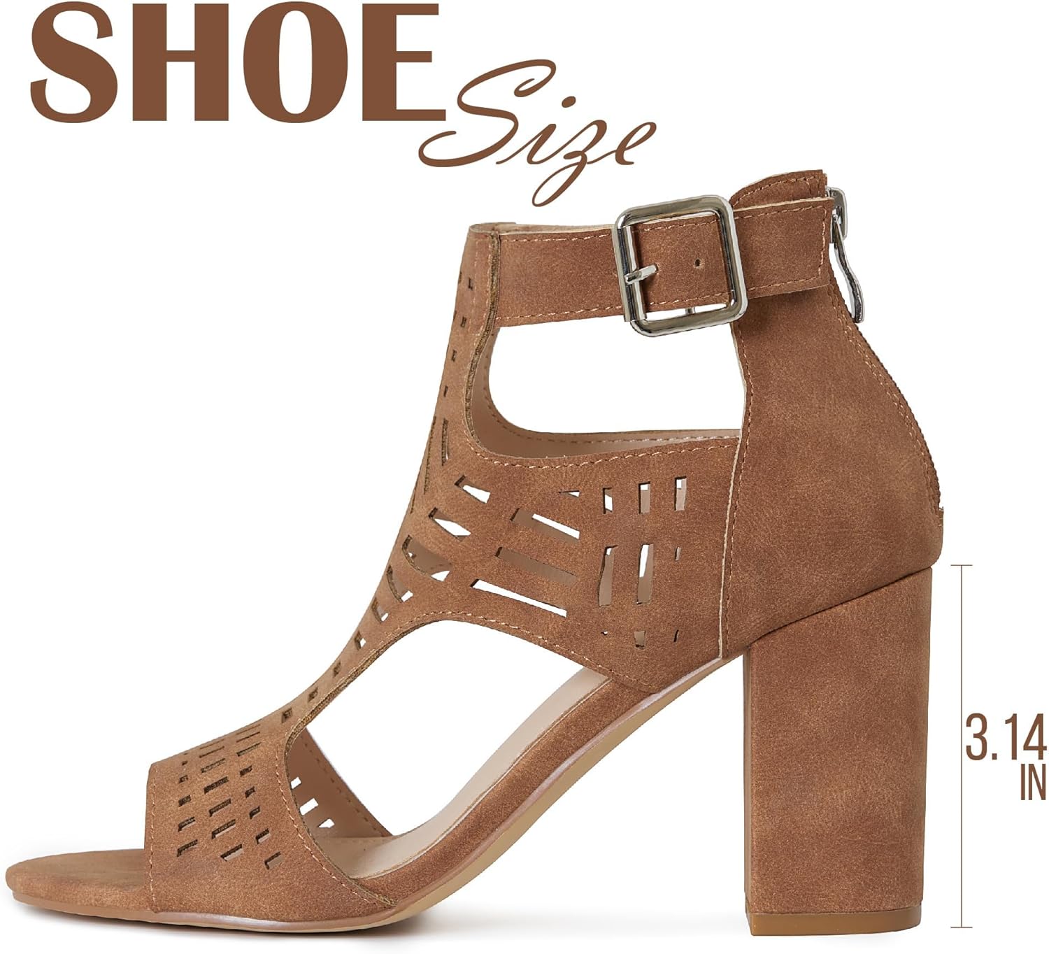 AOSPHIRAYLIAN Heeled Sandals for Women Open Toe Chunky Heels for Women Bohemian Cutout Wedge Summer Heels Block Heeled Party Sandals Womens - Image 6