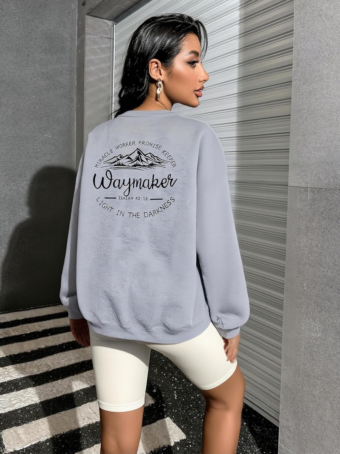 Christian Sweatshirts for Women Waymaker Christian Print Sweatshirts Inspirational Religious Faith Sweatshirt - Image 3