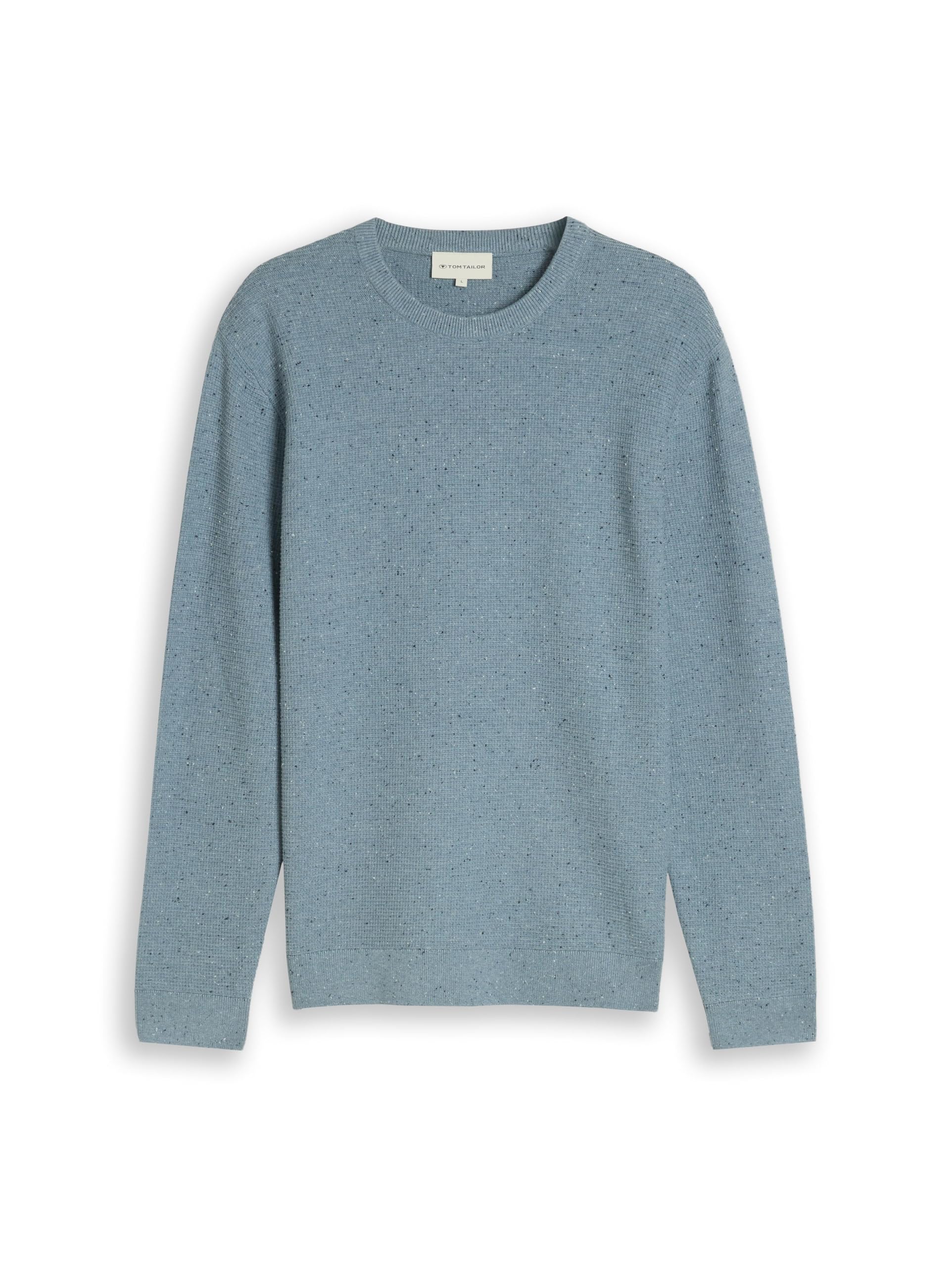 Tom Tailor GmbH Men's 1054182 Knitted Cotton Jumper, 39205 - Faded Blue Melange Neps, 3XL