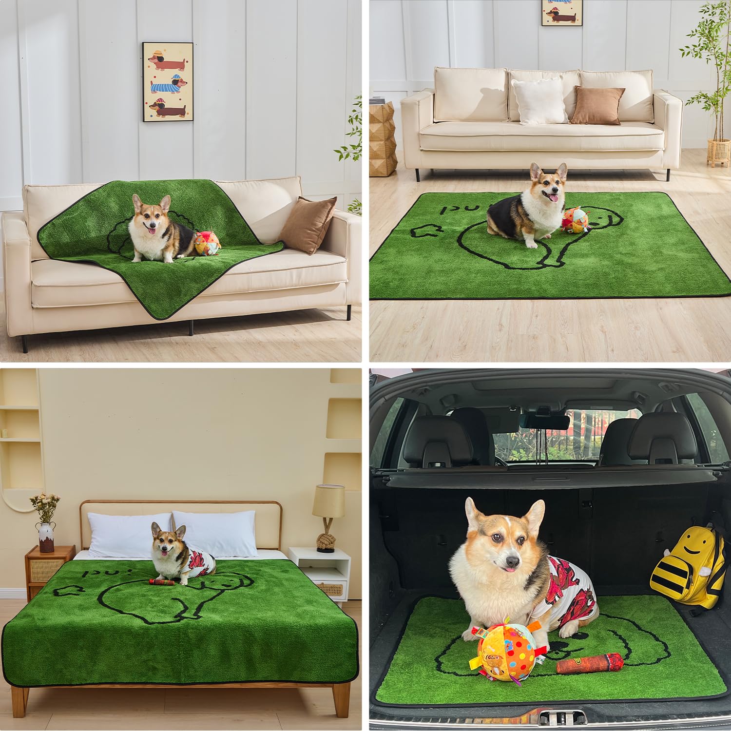Qeils Almohadillas reutilizables para cachorros, almohadillas lavables para orina para perros, paquete de 2 almohadillas de entrenamiento para perros duraderas, absorbentes, a prueba de fugas, para el