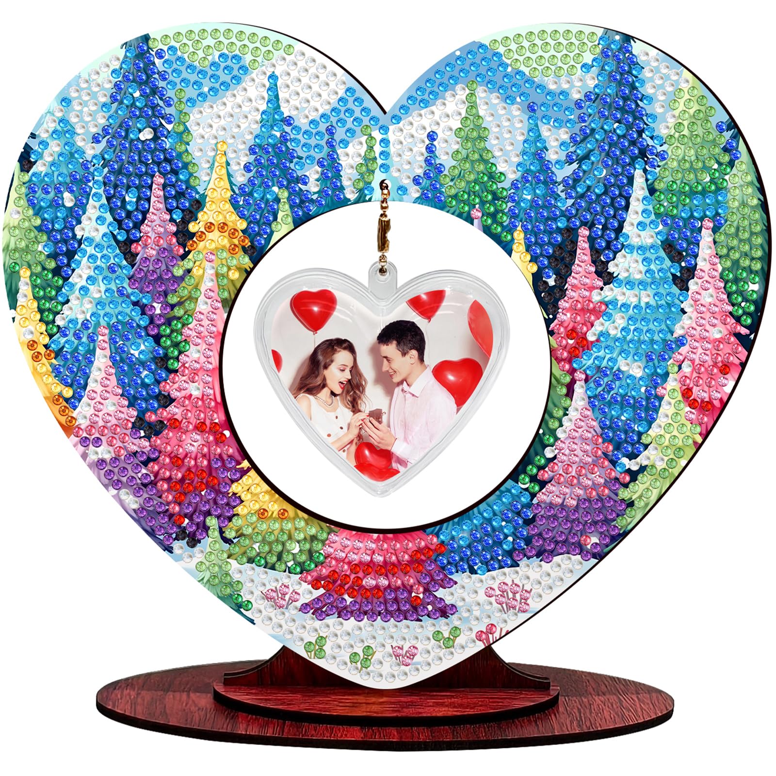 5D Diamond Art Kits for Adults, DIY Tabletop Ornament with Special Shaped Rhinestone, Diamond Dot Desktop Decor, Stand Up Gem Painting Fun Craft Gift for Beginners(Forest)