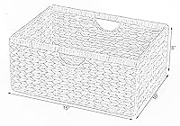 Vista 6 de Vintiquewise Cubo de almacenamiento plegable de jacinto de agua natural, pequeño