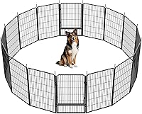 Vista 39 de SunsGrove Corralito para perros al aire libre, resistente de 32 pulgadas, 8 paneles, corralito para perros pequeños y medianos, cerca para perros