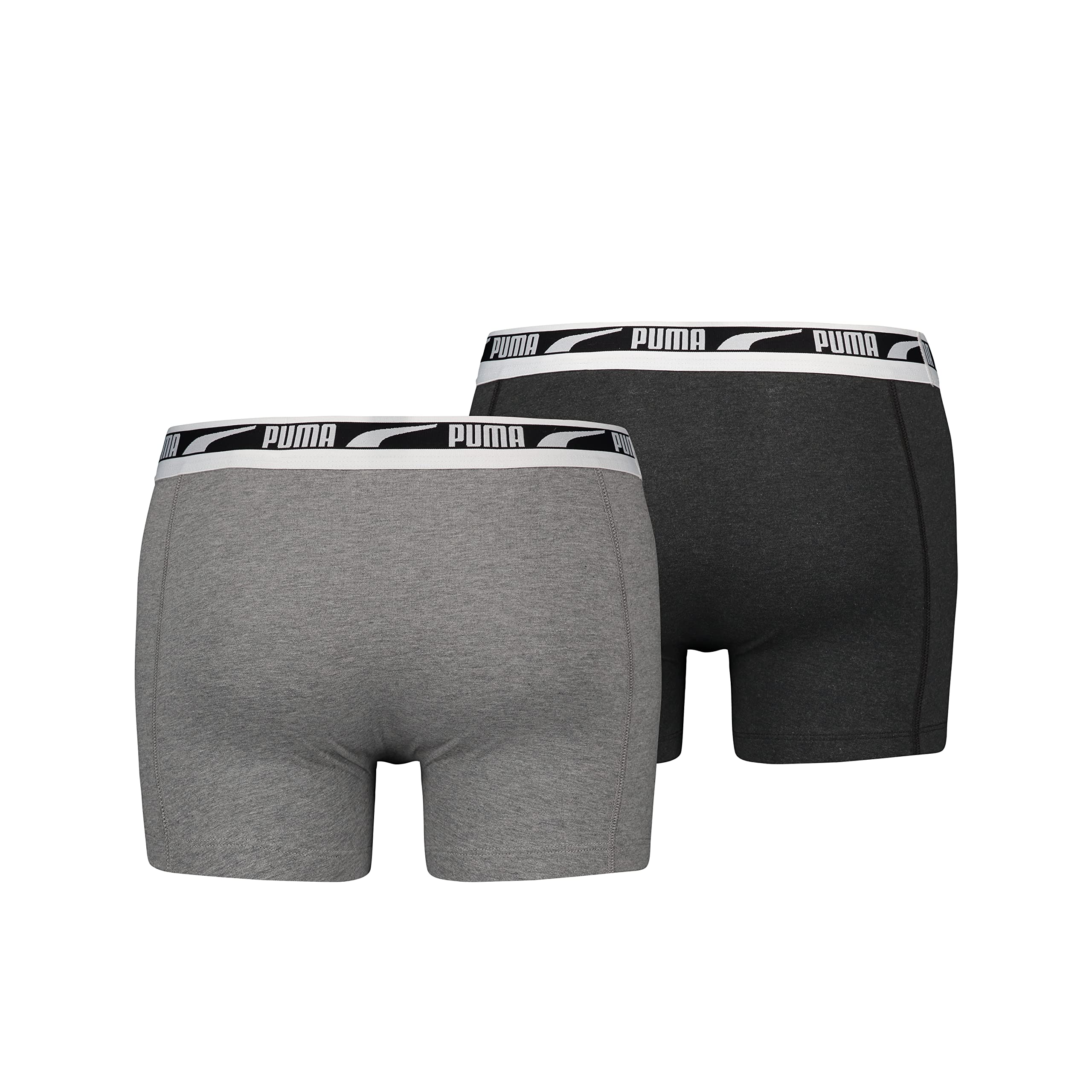 Puma Herren Mens Everyday Multi Logo Boxers Unterwäsche, Grey Mélange, L EU – Ansicht 2
