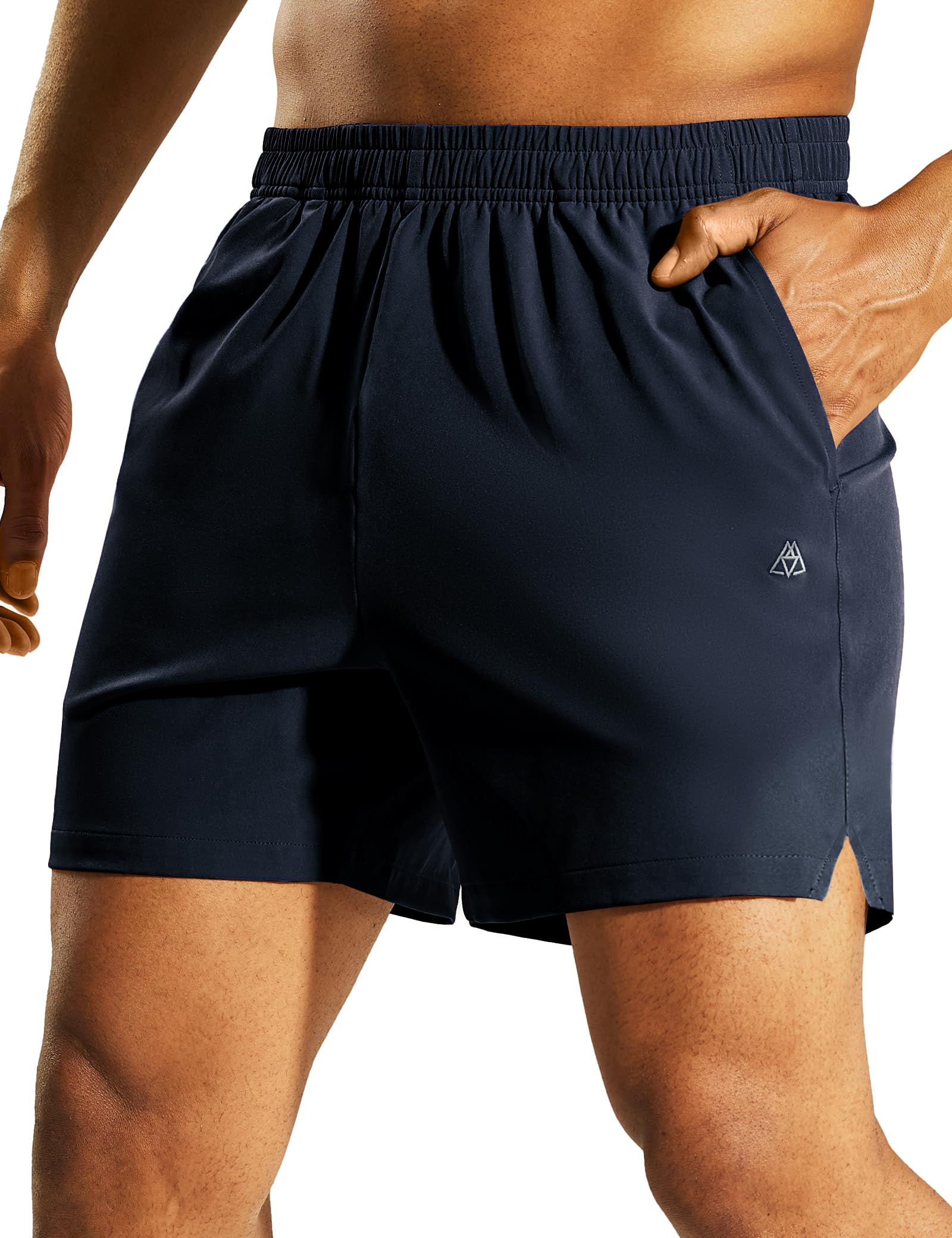 Haimont Men's Athletic Running Shorts 5 Inches Quick Dry Workout Gym Active Shorts with Pockets Water Resistant, No Liner