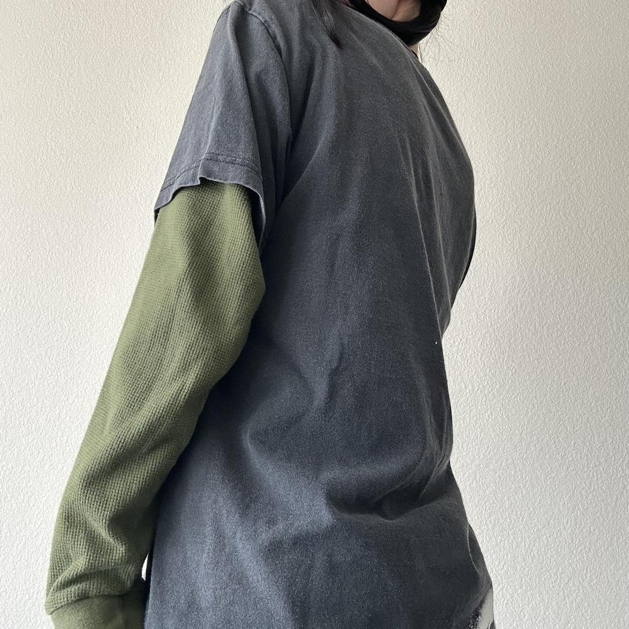 Amiblvowa Women Y2K Grunge T Shirt Emo Aesthetics Graphic Tops Teen Girl Vintage Baggy Goth Tops Harajuku Punk Grunge Clothes: Green X-Large