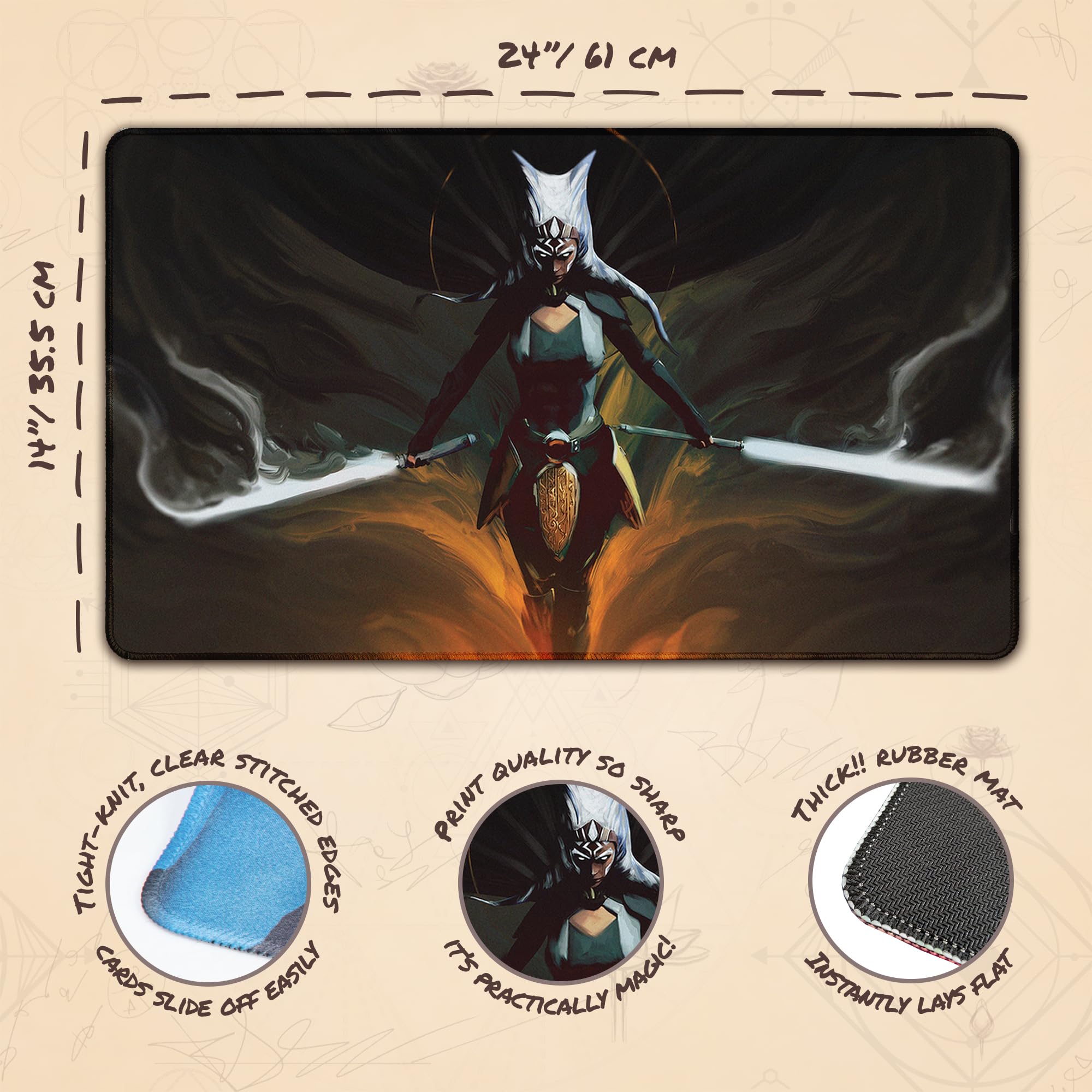 Fulcrum (Bords Cousus) - Tapis de Jeu MTG, Star Wars - Compatible avec Les Tapis de Jeu Magic: The Gathering - Jouez à MTG, Yugioh, TCG - Tapis de Jeu aux Designs