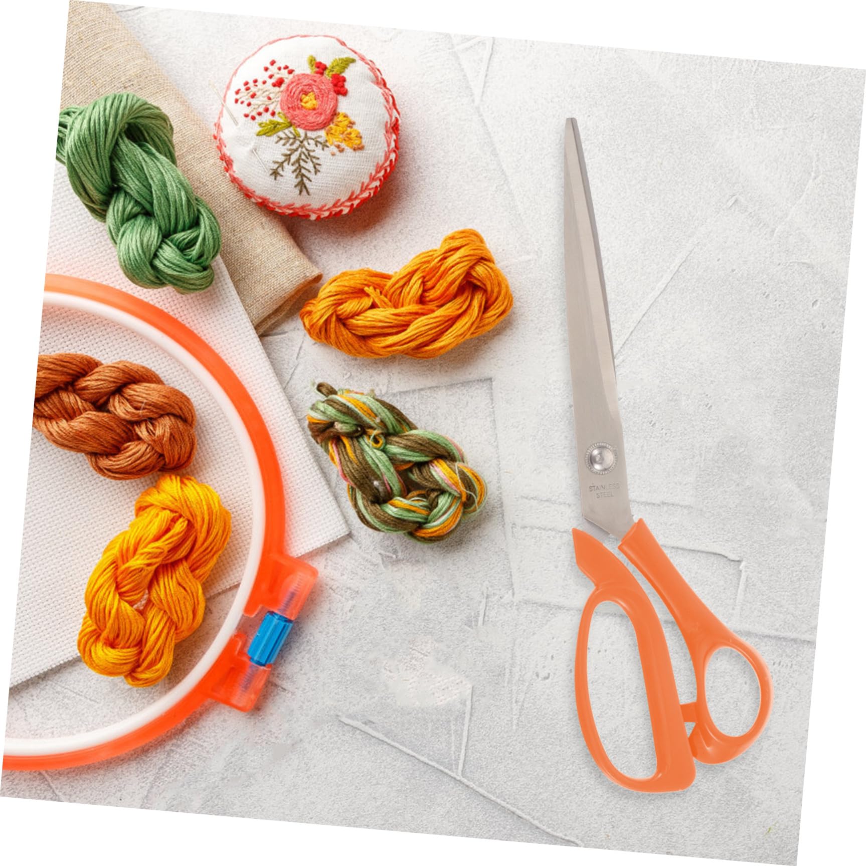 TEHAUX 4pièces Ciseaux De Tailleur Réutilisables Manganèse Pour Couture Outil De Découpe Pour Et Avec Poignée Ergonomique Couleur Orange