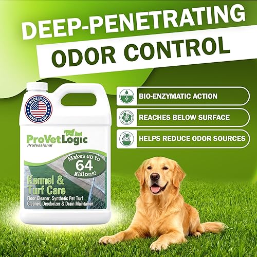 Miniatura 2 de ProVetLogic Cuidado de la perrera y el césped: limpiador de pisos, limpiador de césped sintético para mascotas, desodorante y mantenedor de drenaje,