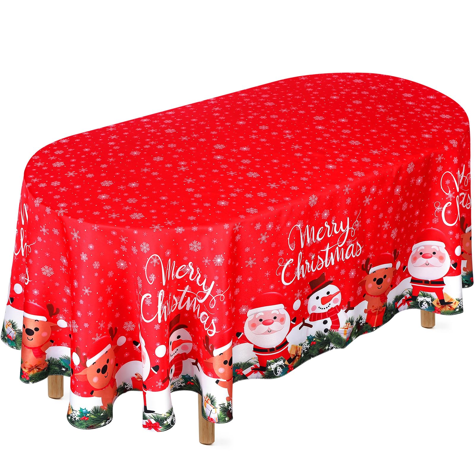 VitalCozy Ovale Weihnachtstischdecke wasserdicht