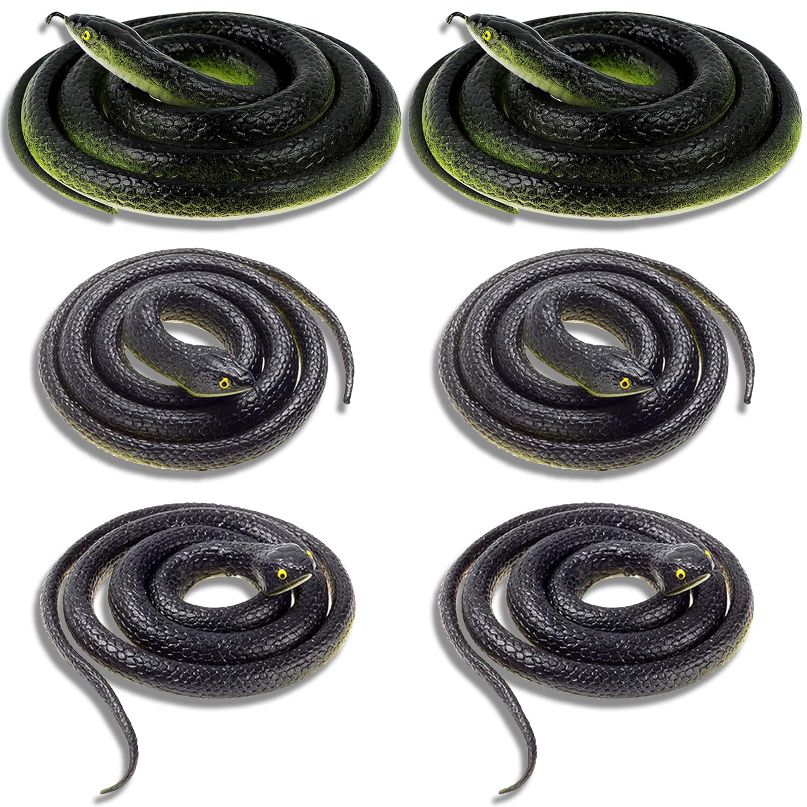 ADULLPONY Rubber Realistic Prank Fake Snake: Scare Birds Away Keep Deterrence for Garden Lifelike Snake Props 6 PCS, Year of Snake Outside Decorations