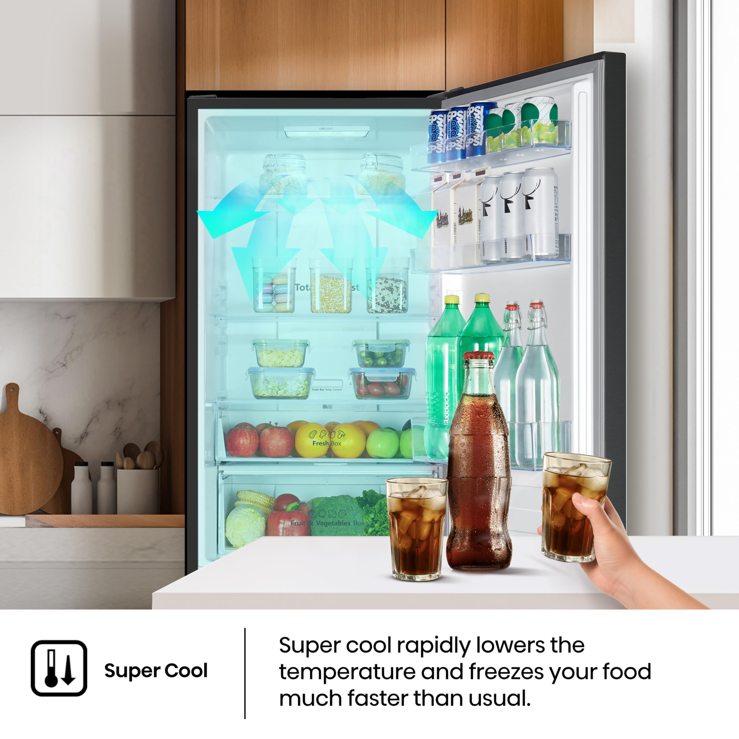 Hisense RB390N4BFC Kühl-Gefrier-Kombination Total No Frost Multi Air Flow LED Display Black Inox EEK C