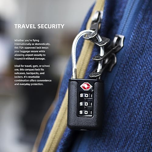 Miniatura 2 de Candados de equipaje aprobados por la TSA, paquete de 2 unidades, combinación de candado pequeño, cerraduras TSA para equipaje, candado combinado de