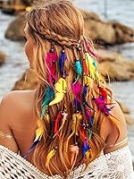 Vista 6 de Diadema de plumas bohemias, accesorios para el cabello, disfraz indio para mujer