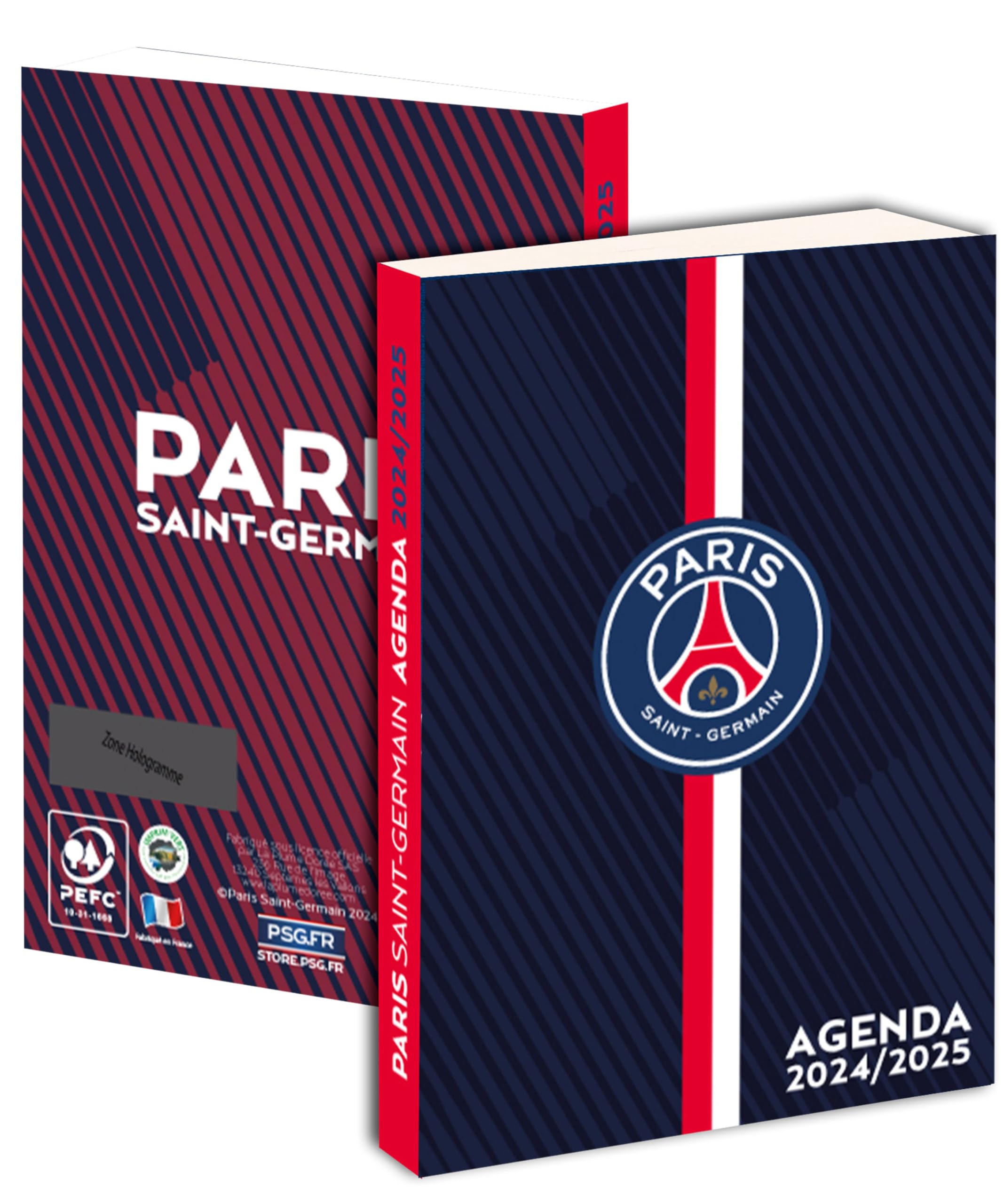 PSG Agenda Scolaire 2025-2026 – Officiel Paris Saint-Germain, Couverture Cartonnée, 1 Page Par Jour, Made In France
