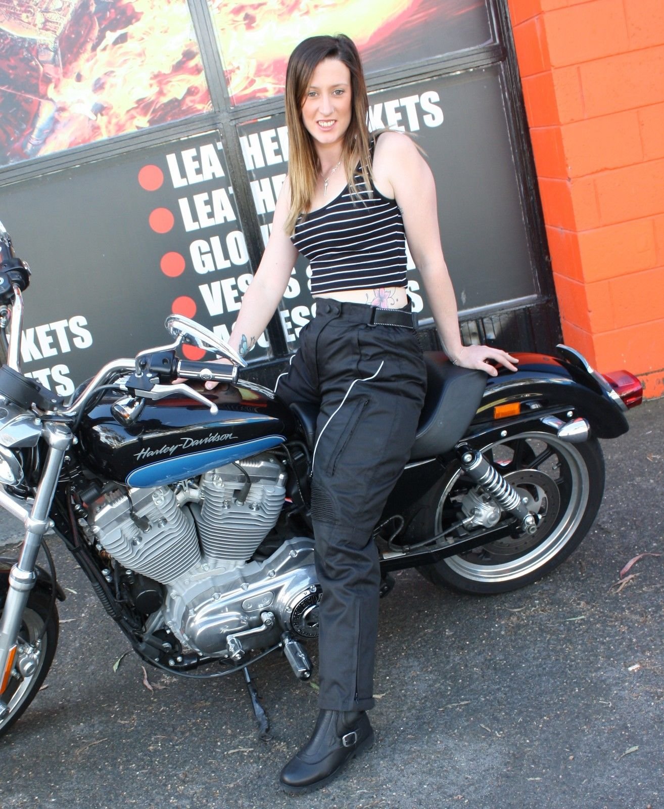 Bikers Gear Australia New Ladies Jazz Waterproof Motorcycle Trousers Black with Venting Removable Thermal Liner and CE1621-1 Armour