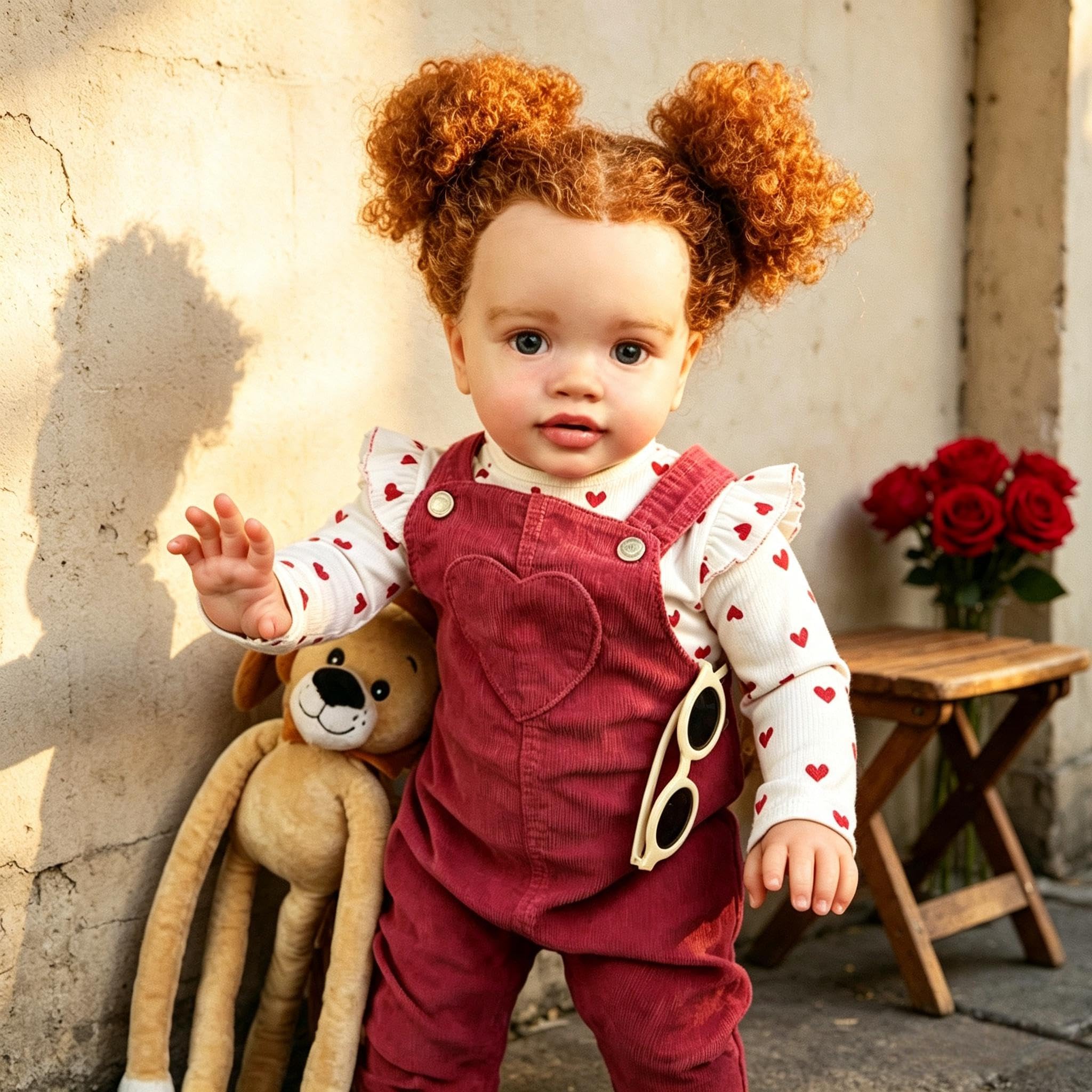 RXDOLL Realistyczne lalki Reborn Baby Dolls Czarna Dziewczyna 66 cm Afroamerykanin Realistyczne Ważone Reborn Maluch Lalki Miękka Tkanina Winylowa Body Prawdziwa Lalka Baby Doll z zakorzenionymi