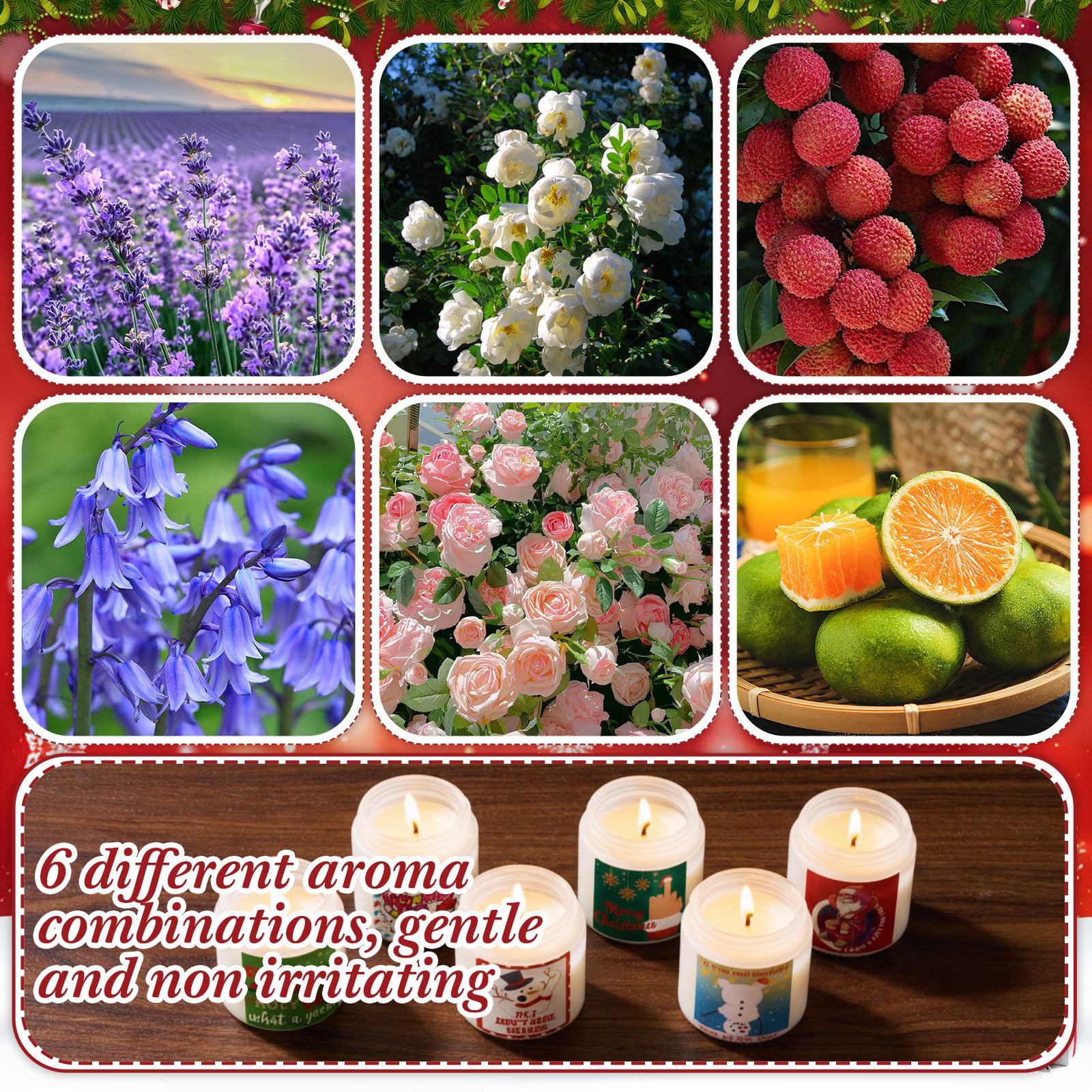 Conelist 24 velas aromáticas divertidas de Navidad, regalos divertidos de Navidad para mujeres, velas ofensivas, creatividad, decoración navideña, vela de cera de soja de 3.5 onzas para Año Nuevo