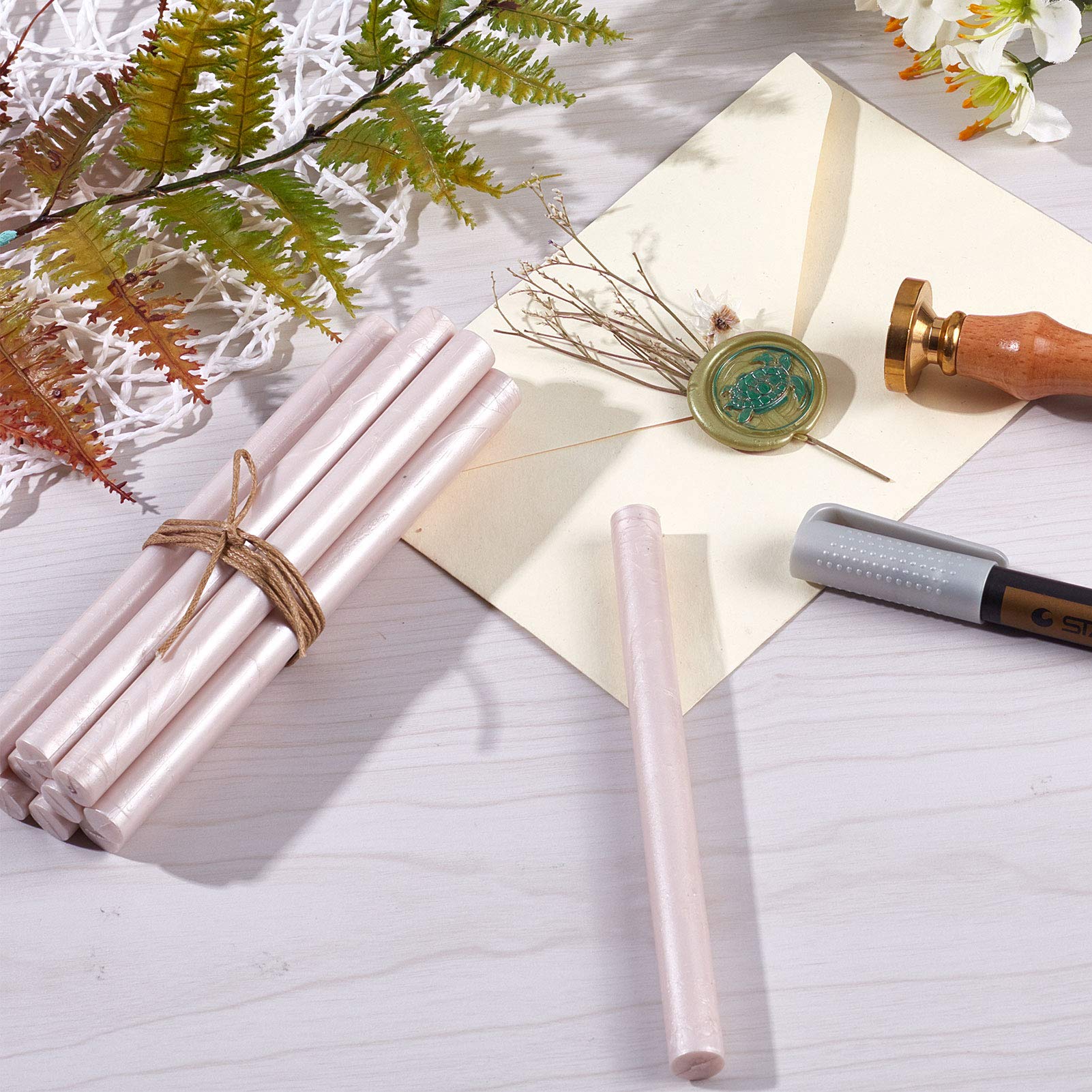 Bastoncini Cera Per Sigillo ANBOSE - 16 Pezzi Colore Sakura Per Pistola Colla 11mm