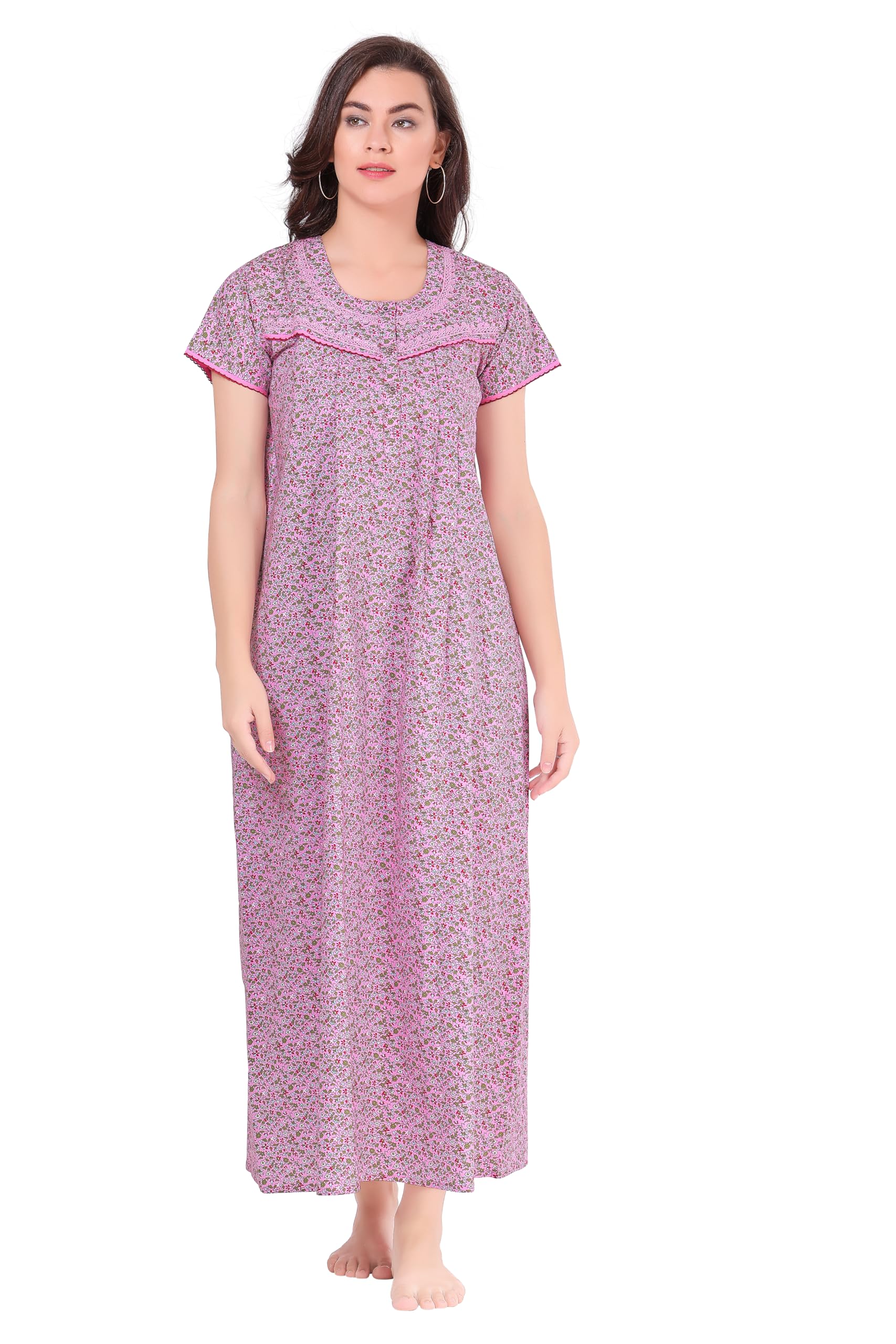 av2 Women Printed Cotton Nightwear Nighty|Womens Night Wear Maxi -7279-picture-14