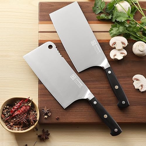 Miniatura 7 de KEEMAKE Cuchillo de carnicero de 7 pulgadas, cuchillo de carnicero con acero inoxidable de alto carbono 1.4116, cuchillo de carnicero resistente con