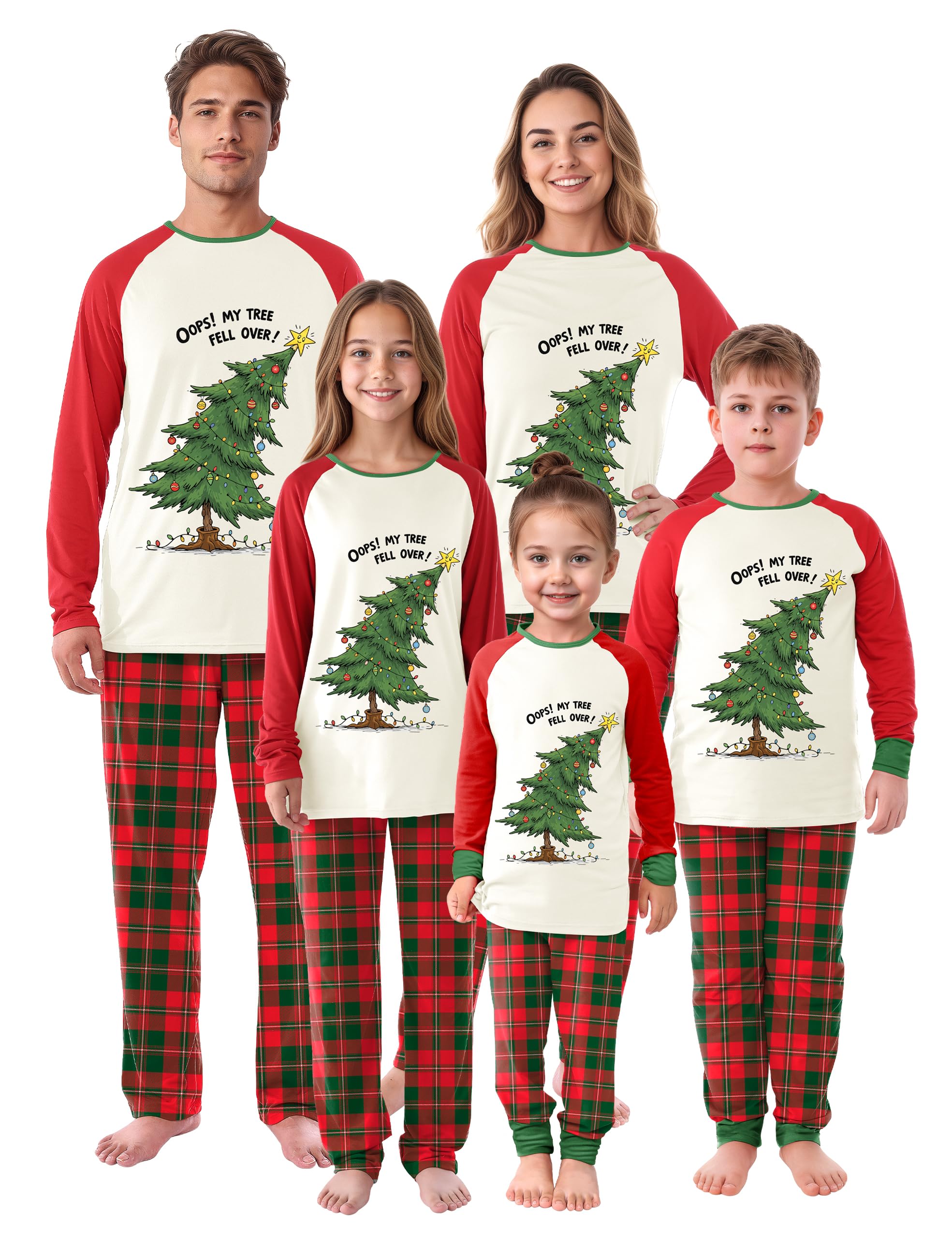 SUNNYBUY Matching Family Christmas Pajamas Set Holiday Jammies Xmas PJS for Women Men Couple and Teens