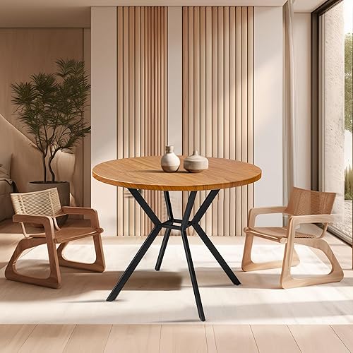 Miniatura 2 de LTTROMAT Mesa de comedor redonda moderna para 4 personas, mesa de comedor de cocina de 39 pulgadas con mesa de mármol sintético blanco y base dorada