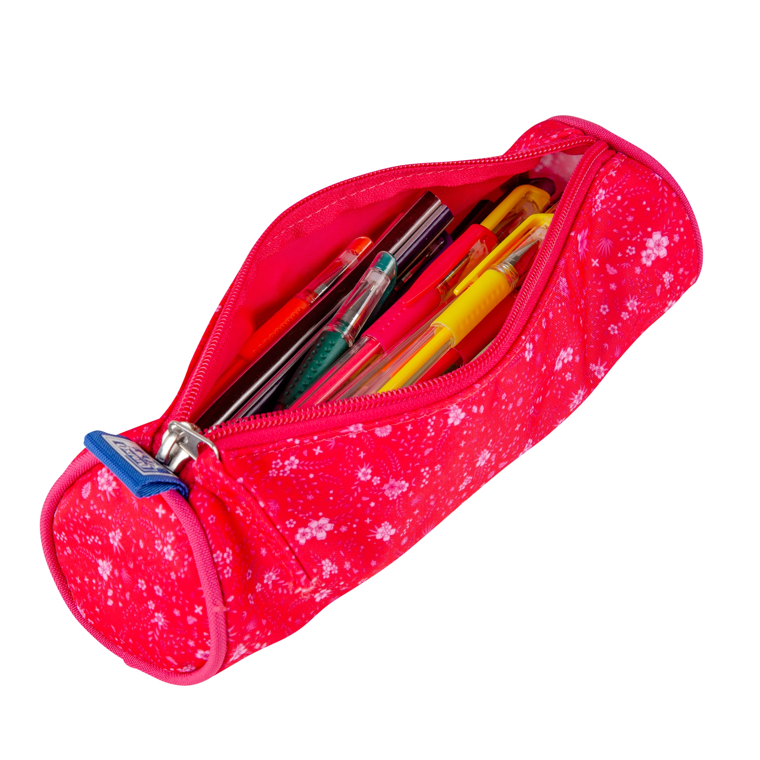 Oxford Floral Polyester Pencil Case Durable Colour Matching Design Pink - Image 2
