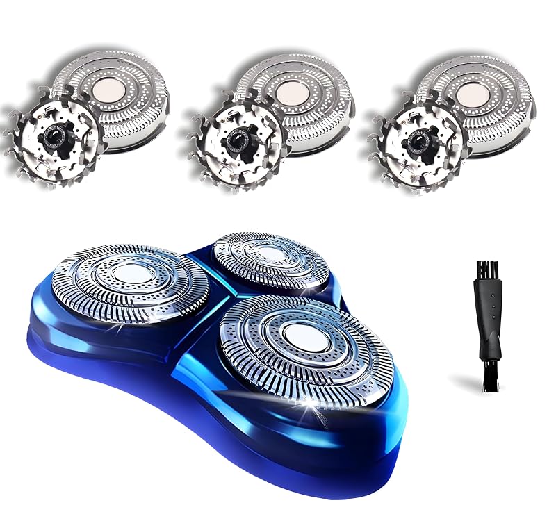 Cabeças de reposição HQ9 Generic para barbeadores Philips Norelco SpeedXL, séries 8100, 8200 e 9100, compatíveis com modelos selecionados, pacote com 3 e escova