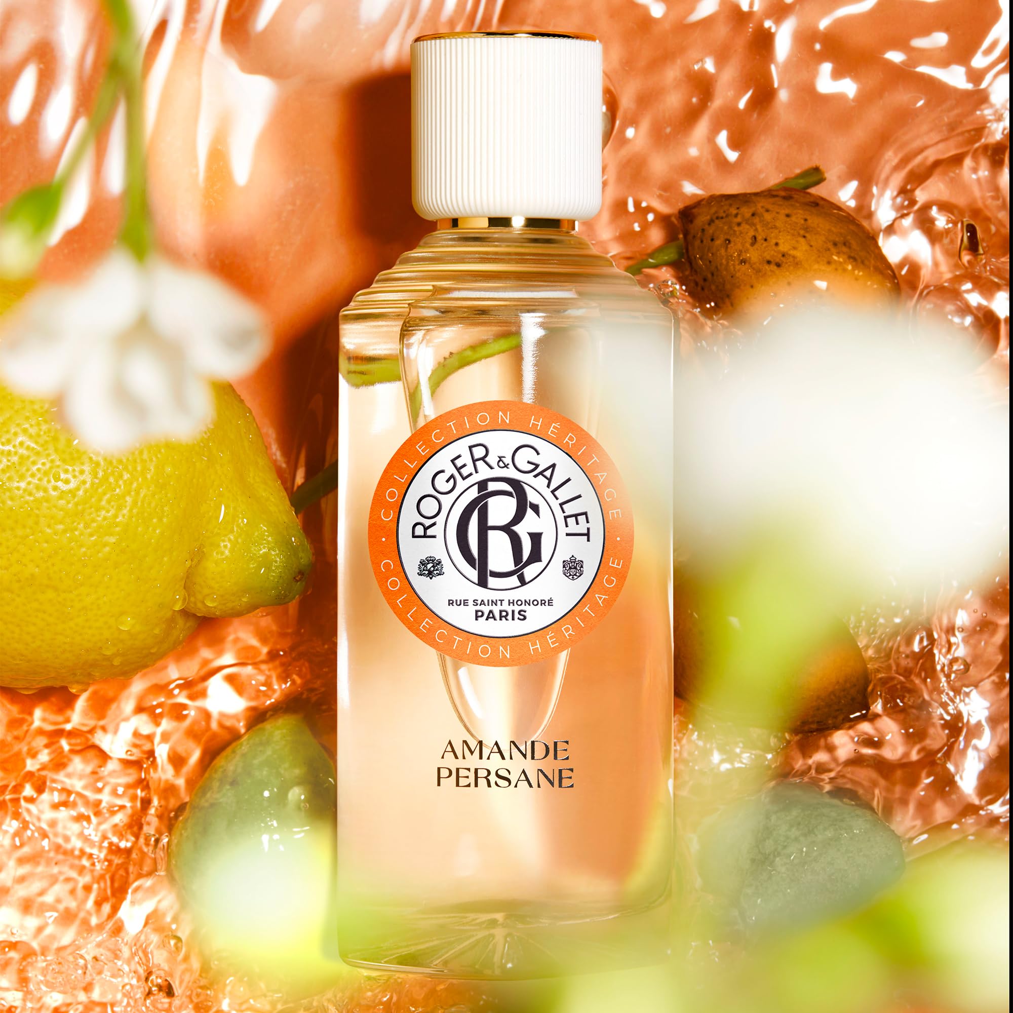 Roger&Gallet - Eau Parfumée Bienfaisante Amande Persane 100ml - Mandarine Amande amère Fève Tonka - 92% d'ingrédients d'origine naturelle
