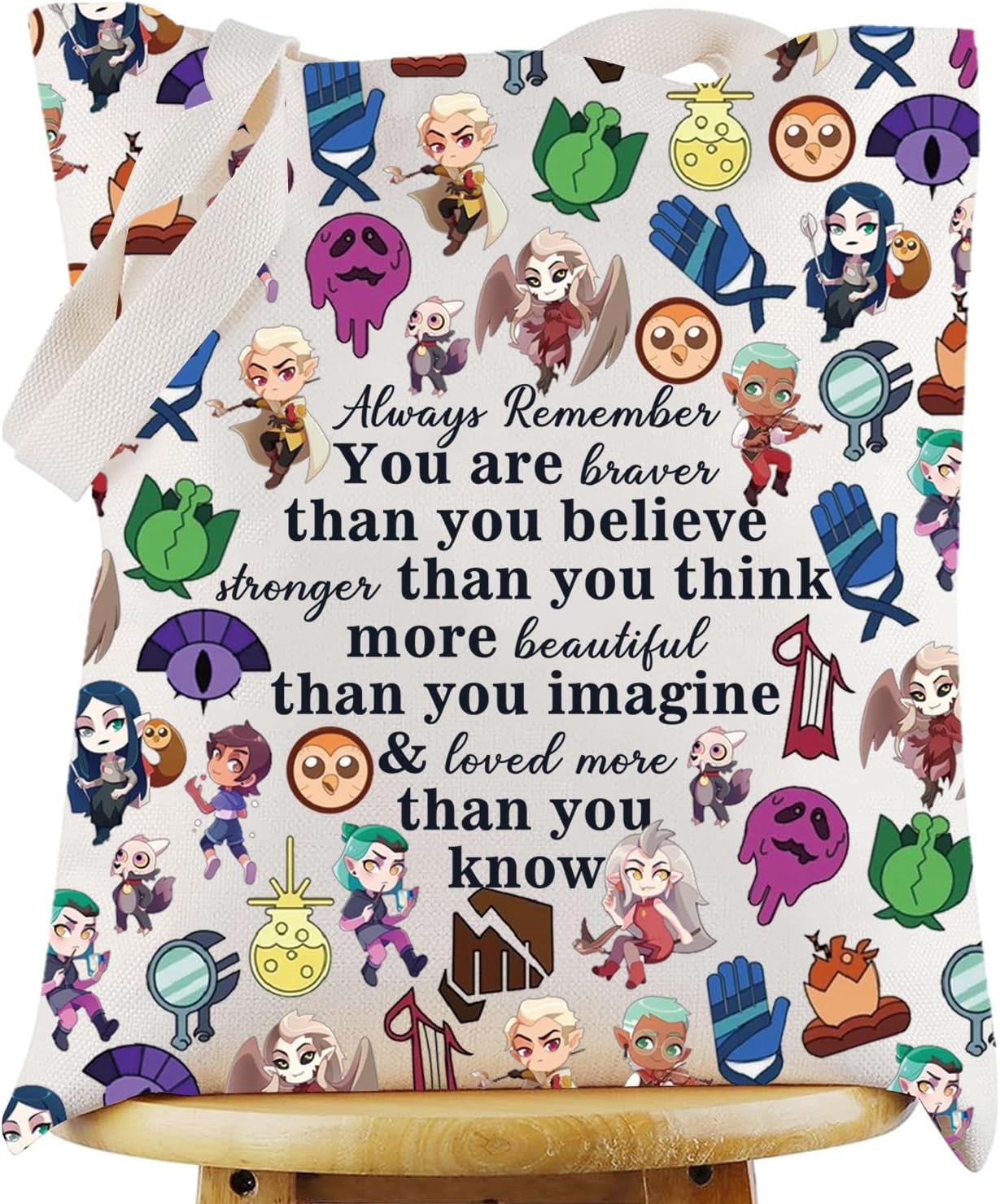 G2TUP Luz Noceda Cosmetic Bag Eda & Luz Fans Gift You Are Braver Stronger Beautiful Than You Know Zipper Pouch Bag Amity Blight Merch (You Braver Bird MG)