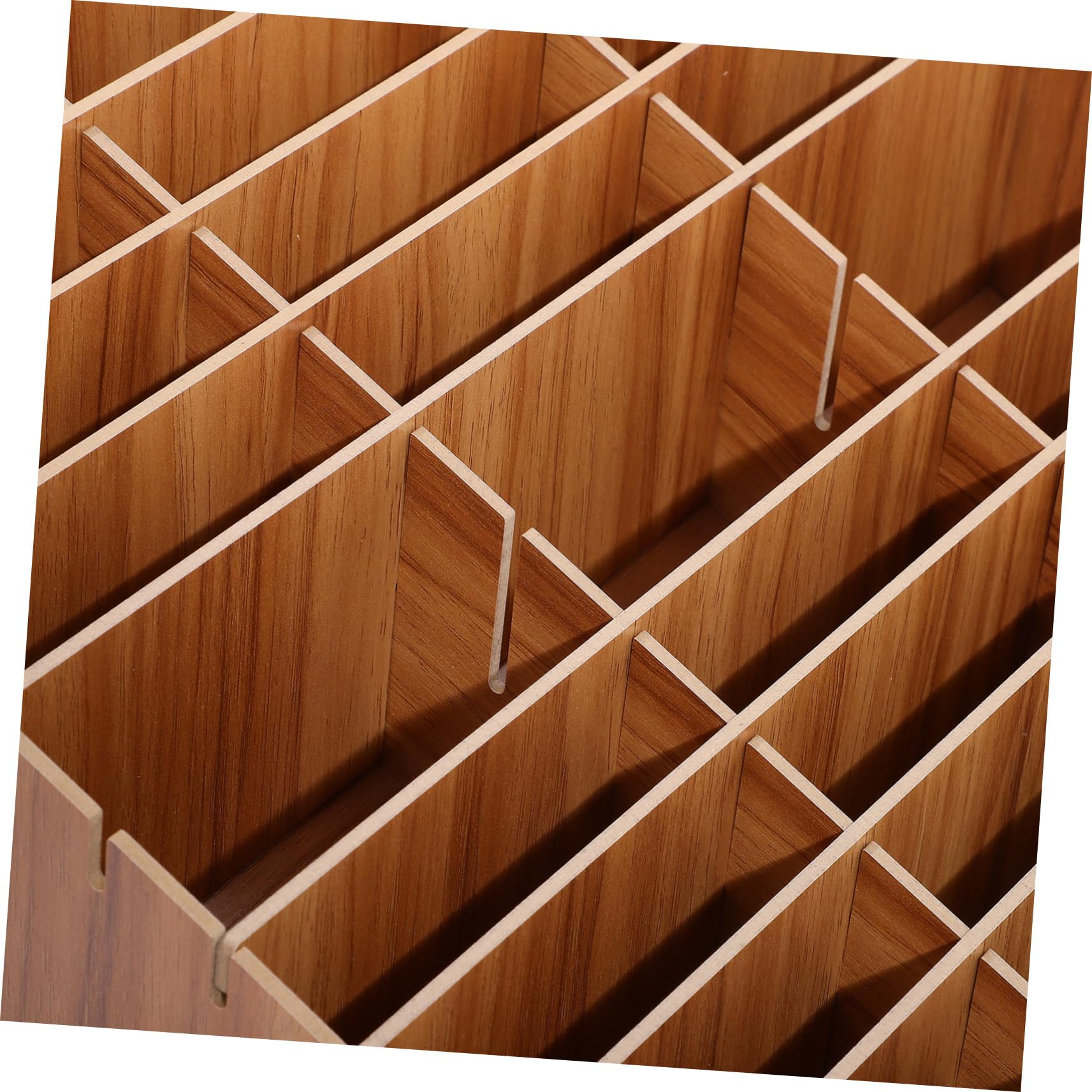Scatola Porta Oggetti in Legno a Scomparti Multipli da Scrivania | Scuola e Ufficio, Finitura Marrone, Adatta a Piccoli Oggetti e Cosmetici, Design Ordinato