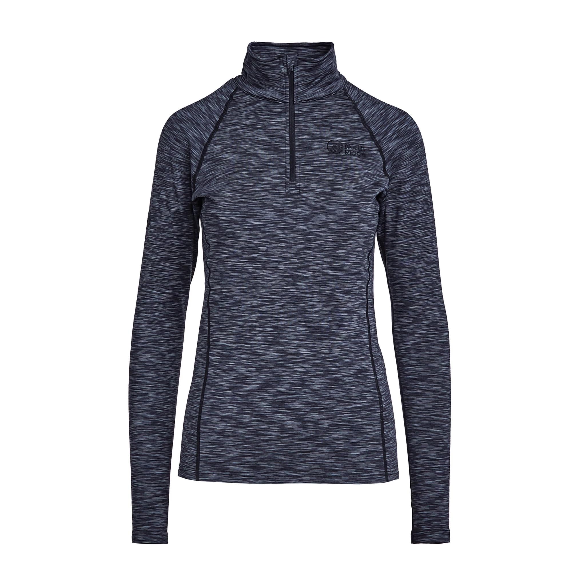 NORTH RIDGE Women's Ainslie Half Zip Pullover with Soft Brushed Back Fleece Inner, Lightweight, Breathable & Stretchy Midlayer (UK, Numeric, 14, Regular, Regular, Grey)