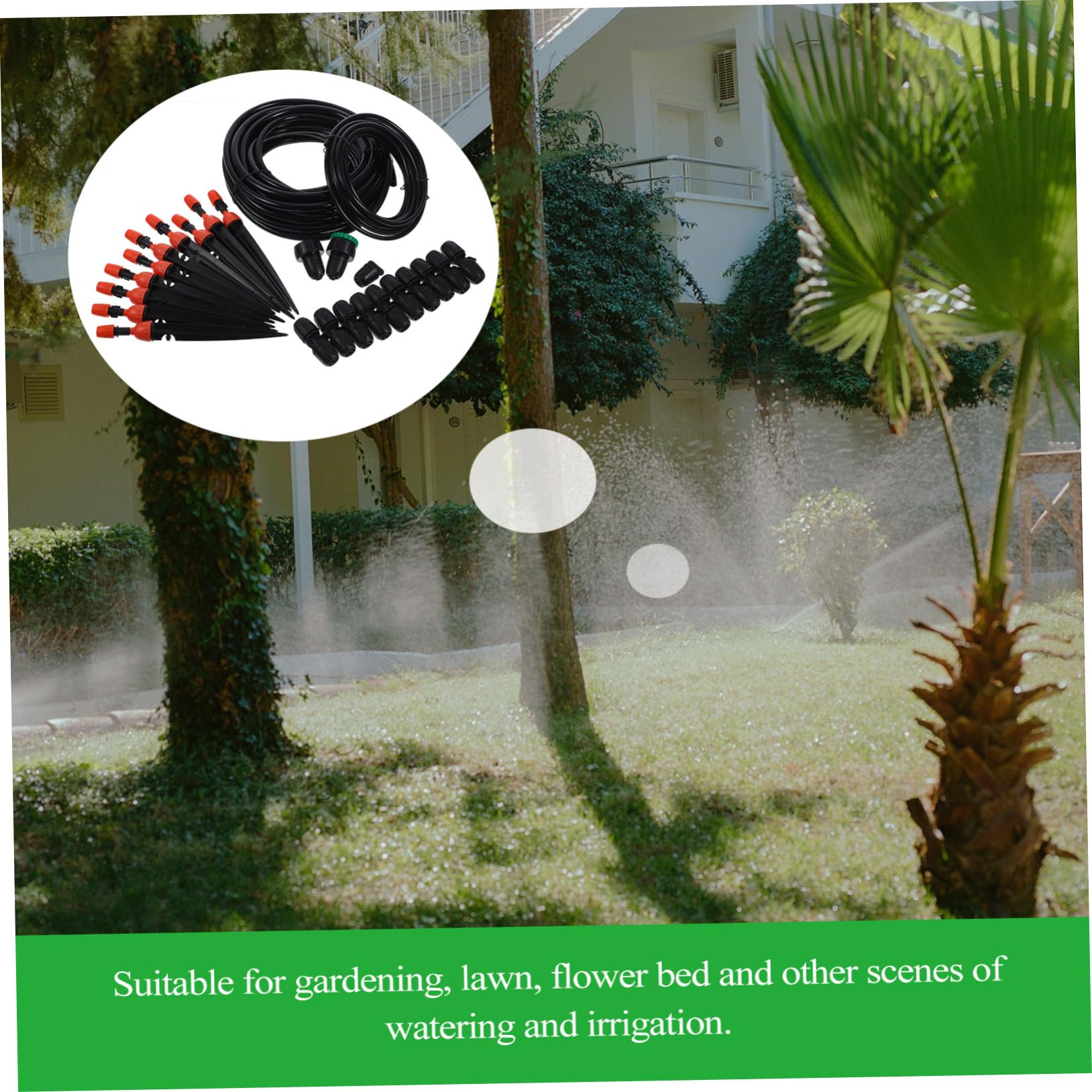 Gatuida Irrigatore da Giardino a Goccia Nebulizzazione Automatica per e Serra Kit di Irrigazione con Timer Gocciolatori e Nebulizzatori per Piante da Esterno e Patio