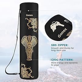 Gonex Yoga Mat Bag, Yoga Mat Carrier Full-Zip Exercise Yoga Mat Carry Bag for Women Men with 2 Multi-Functional Storage Cargo Pockets Extra Wide Adjustable Shoulder Strap