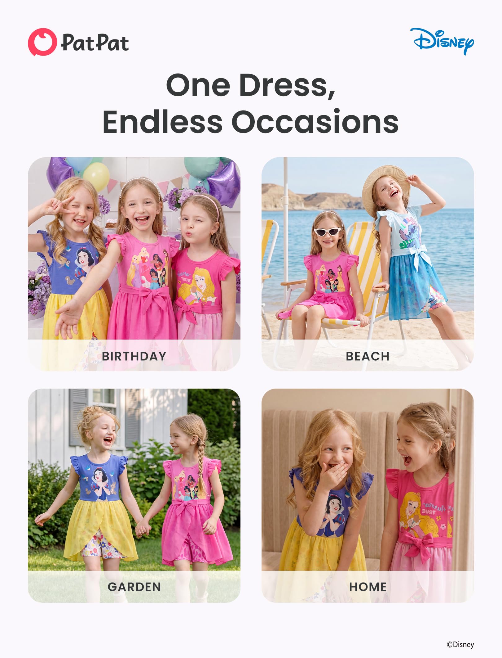 Disney Frozen - Tutina da bambina con gonna in tulle e gonna in tulle, per compleanno, estate, 2-8 anni